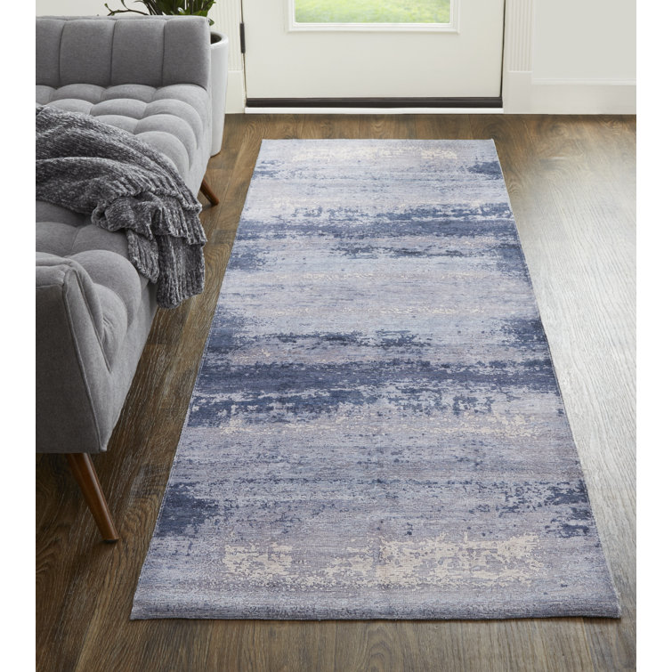 Trent Austin Design® Myrrin Contemporary Blue/Navy Blue Washable Rug